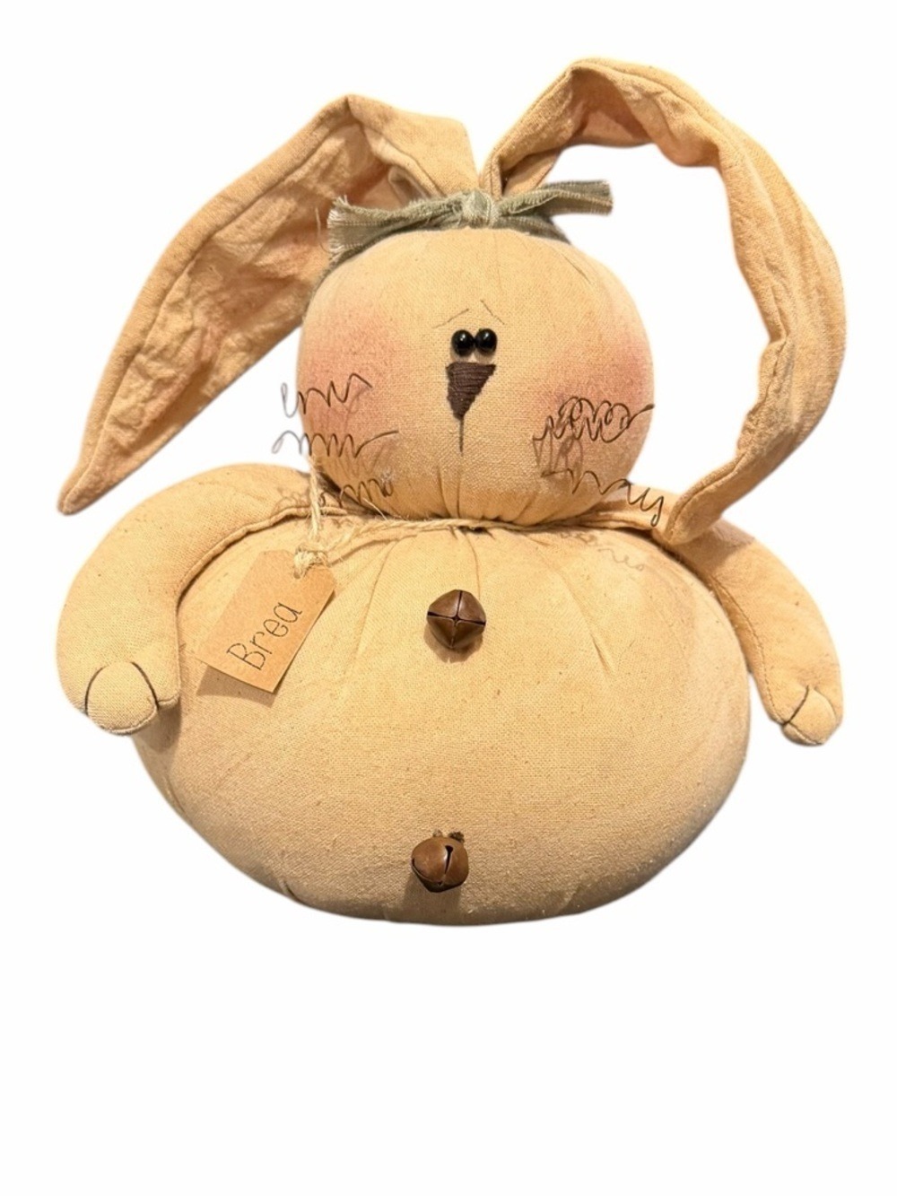 Brea the Bunny Honey and Me Tea Stained Folk Art Primitive Salvage Rabbit Doll